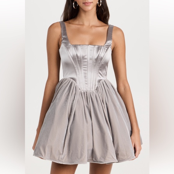 ๐บ๐HP๐๐บ NWT Staud Landscape Mini Dress Silver - Picture 7 of 16